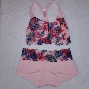 XS PINK Victoria's Secret floral print bra & panty